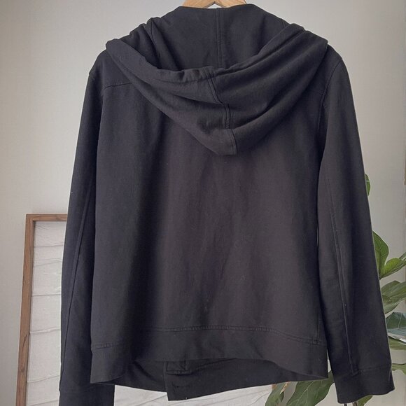 Women's KAI-AAKMANN Black Moto Hoodie Sweatshirt Jacket Size Medium M - Picture 3 of 3